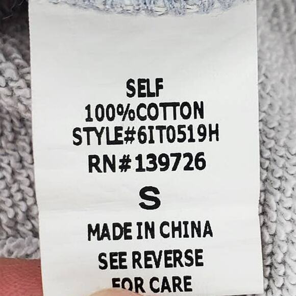 Honey Punch Gray Cropped Hoodie Small - Picture 5 of 7